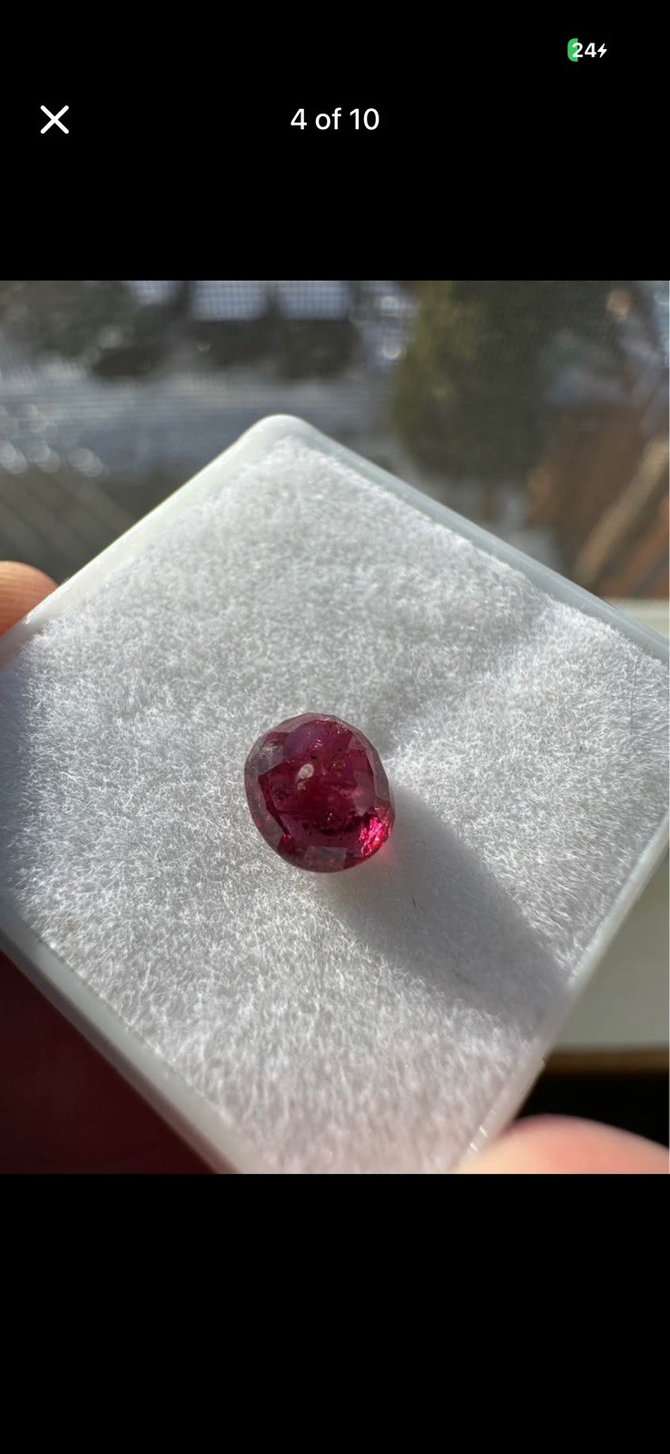 1.06ct Ruby Certified Unheated Natural Red Faceted Oval Cut Gem From Mozambique