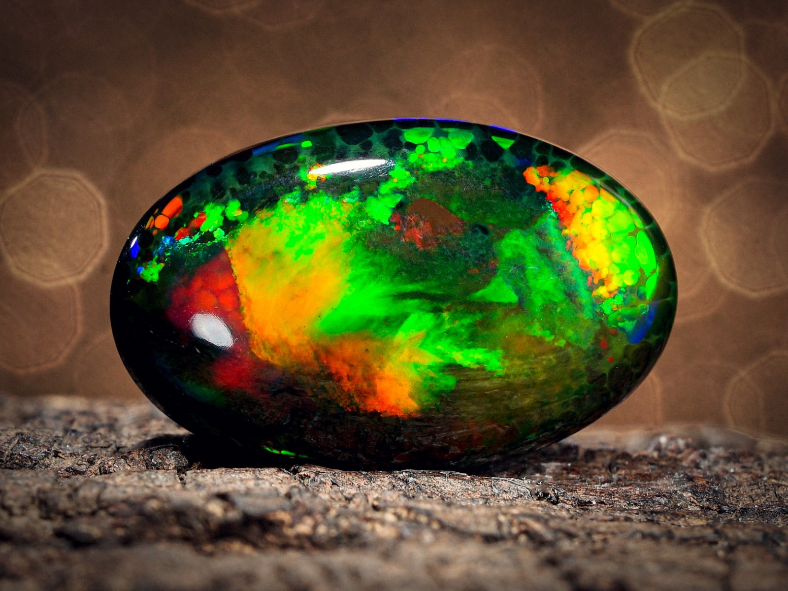 11.50 Ct Ethiopian Black Opal Oval Cabochon Honeycomb Fire Welo 22x14x7 mm