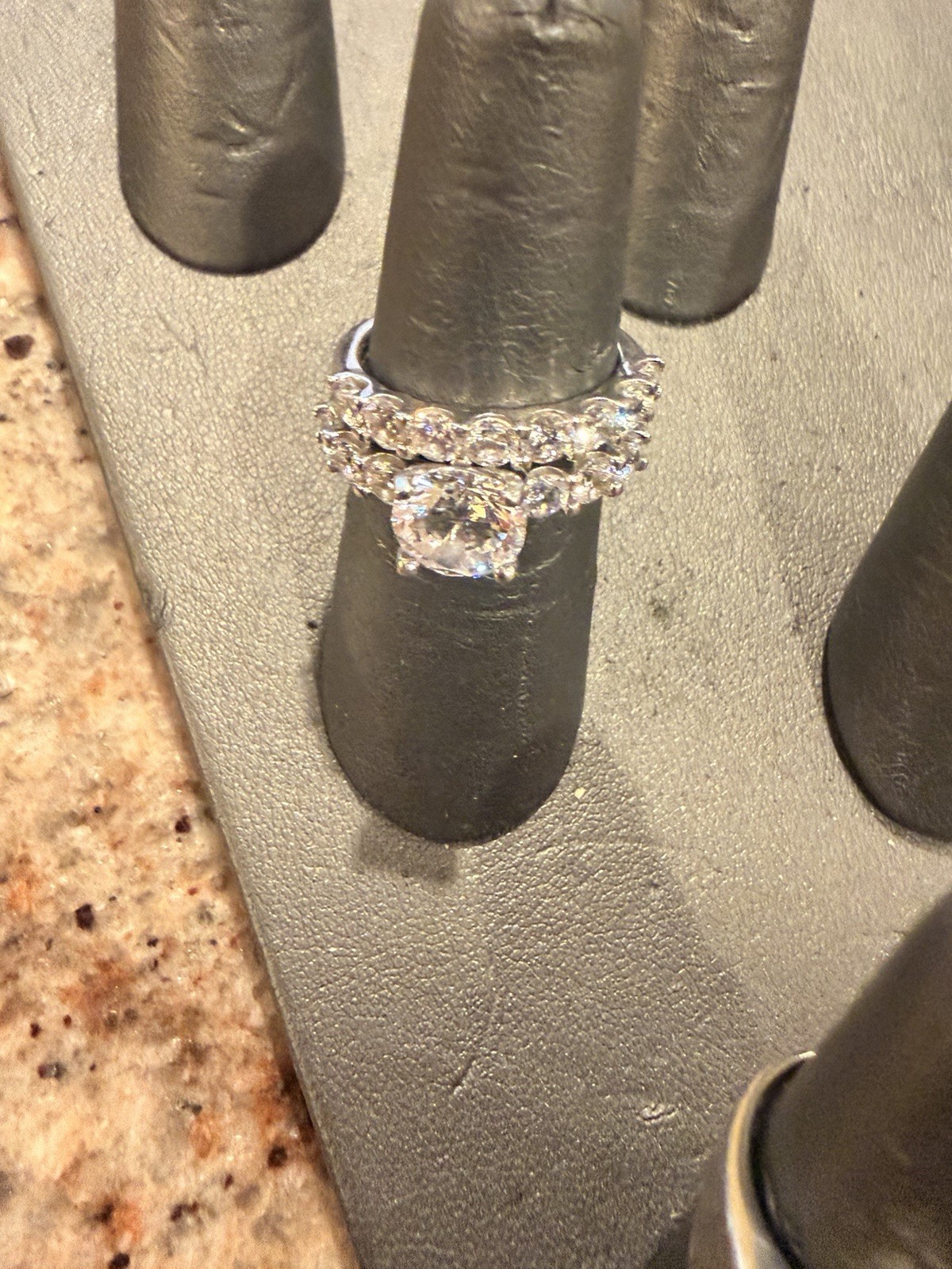 Vietnam Imported 925 sterling silver bridal ring set size 7.5 womens