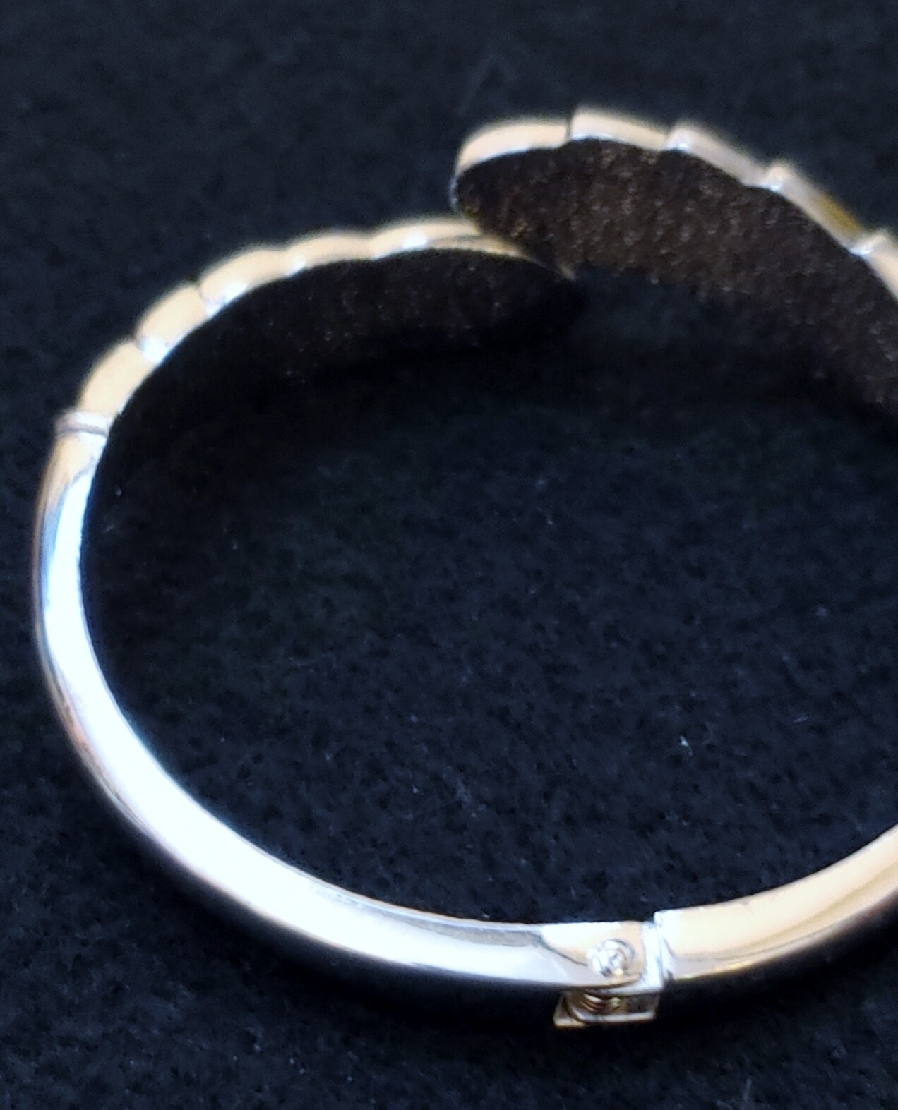 Silvertone Cuff Bracelet, hinged ( 2 1/8in Inside )