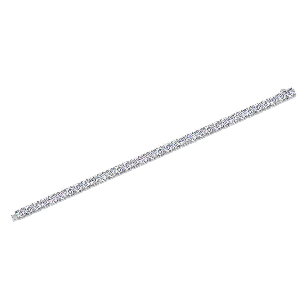 5mm Round Cut VVS1 Clarity Moissanite Tennis Chain Bracelet 925 Sterling Silver