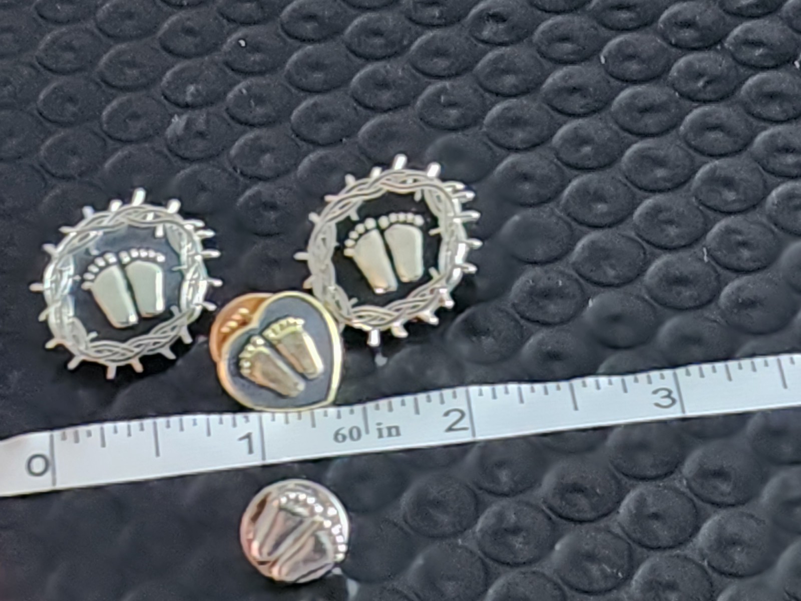Vintage Precious Feet, Crown/Thorns Jewelry, Lapel Pin Lot Various