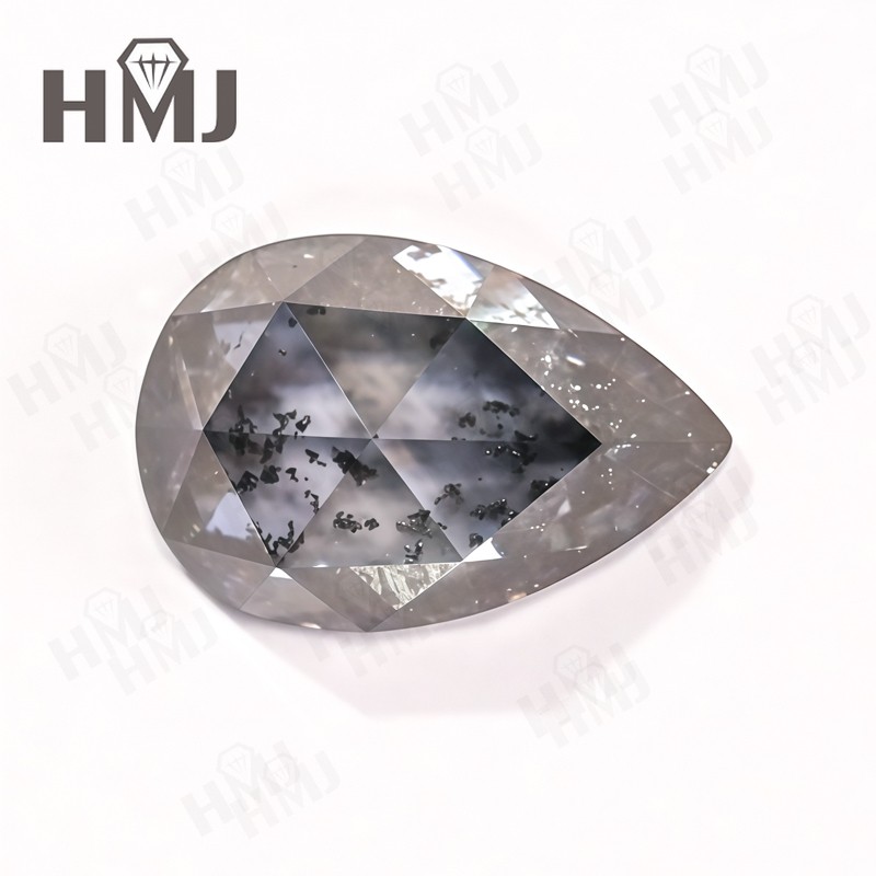 Salt and Pepper Moissnite Diamond Kite Pear Cut For Engagement Ring Wedding Gift