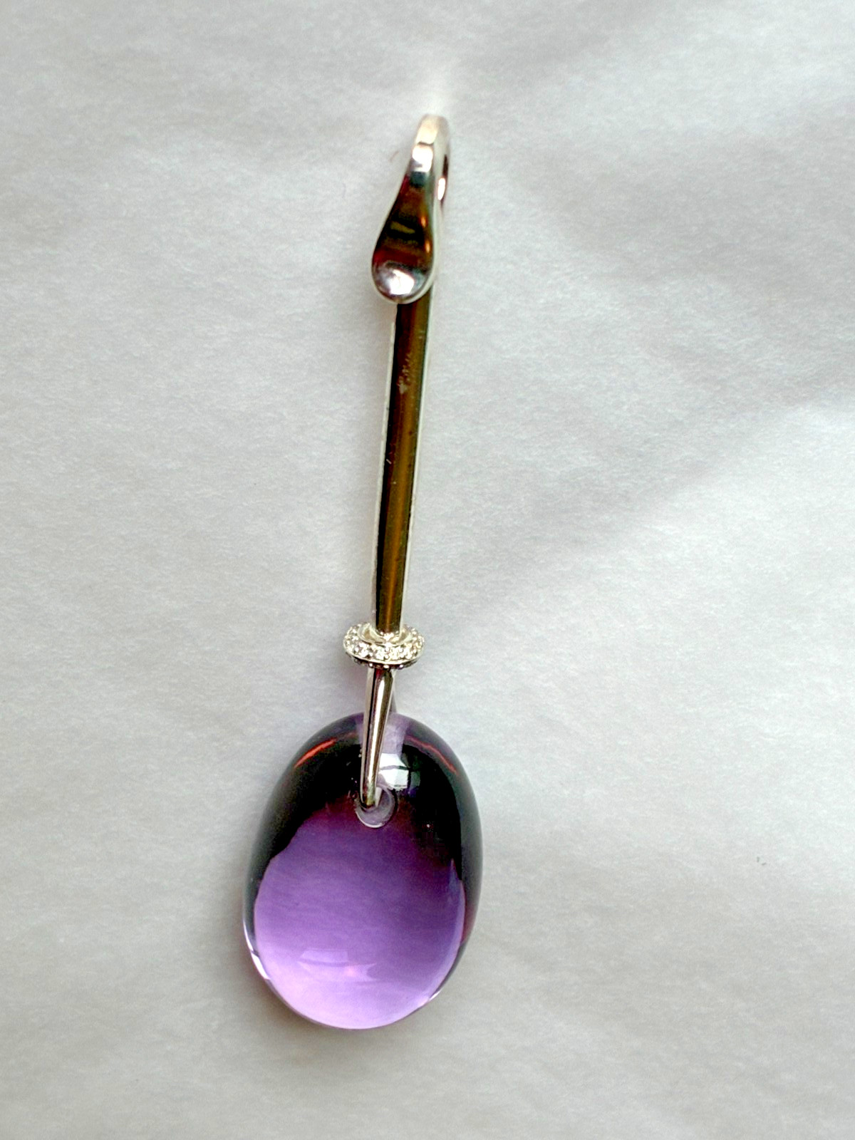 Jensen Vivianna Torun Pendant Amethyst Diamond 925 Dew Drop Bülow-Hübe New