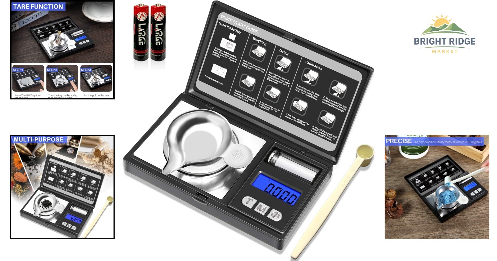Advanced Tare Function Scale for Jewelry and Powder, Includes Calibration Weight