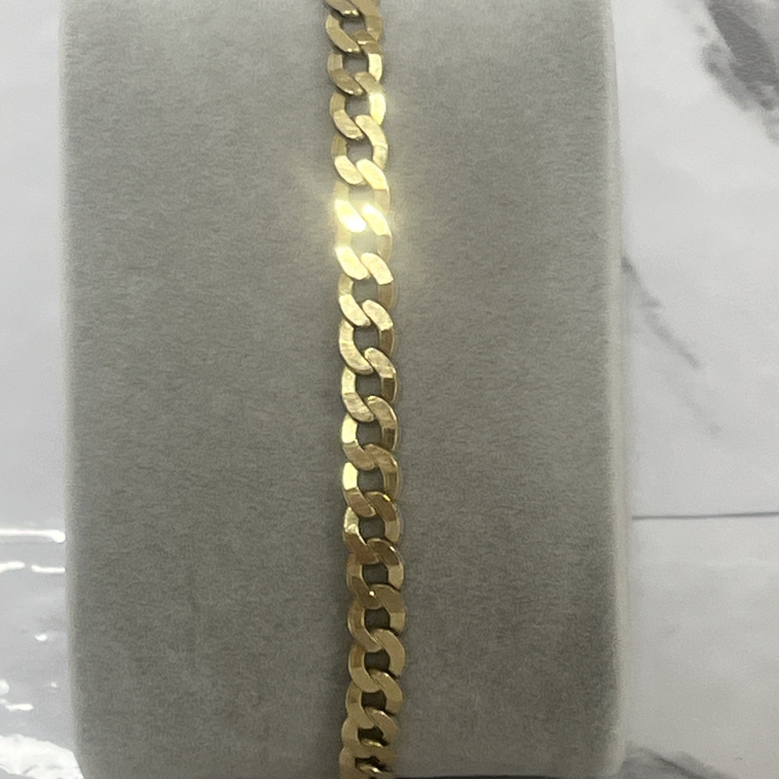14k Yellow Gold Flat Cuban Link Bracelet