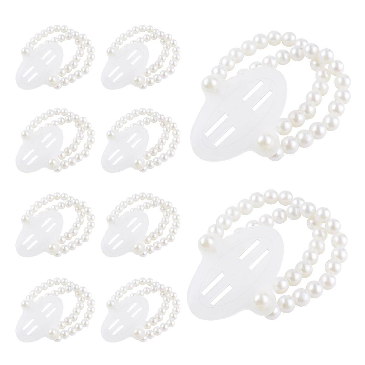 10 Pieces Pearl Corsage Wristlet Bracelet Elastic Wrist Corsages Bands for We…