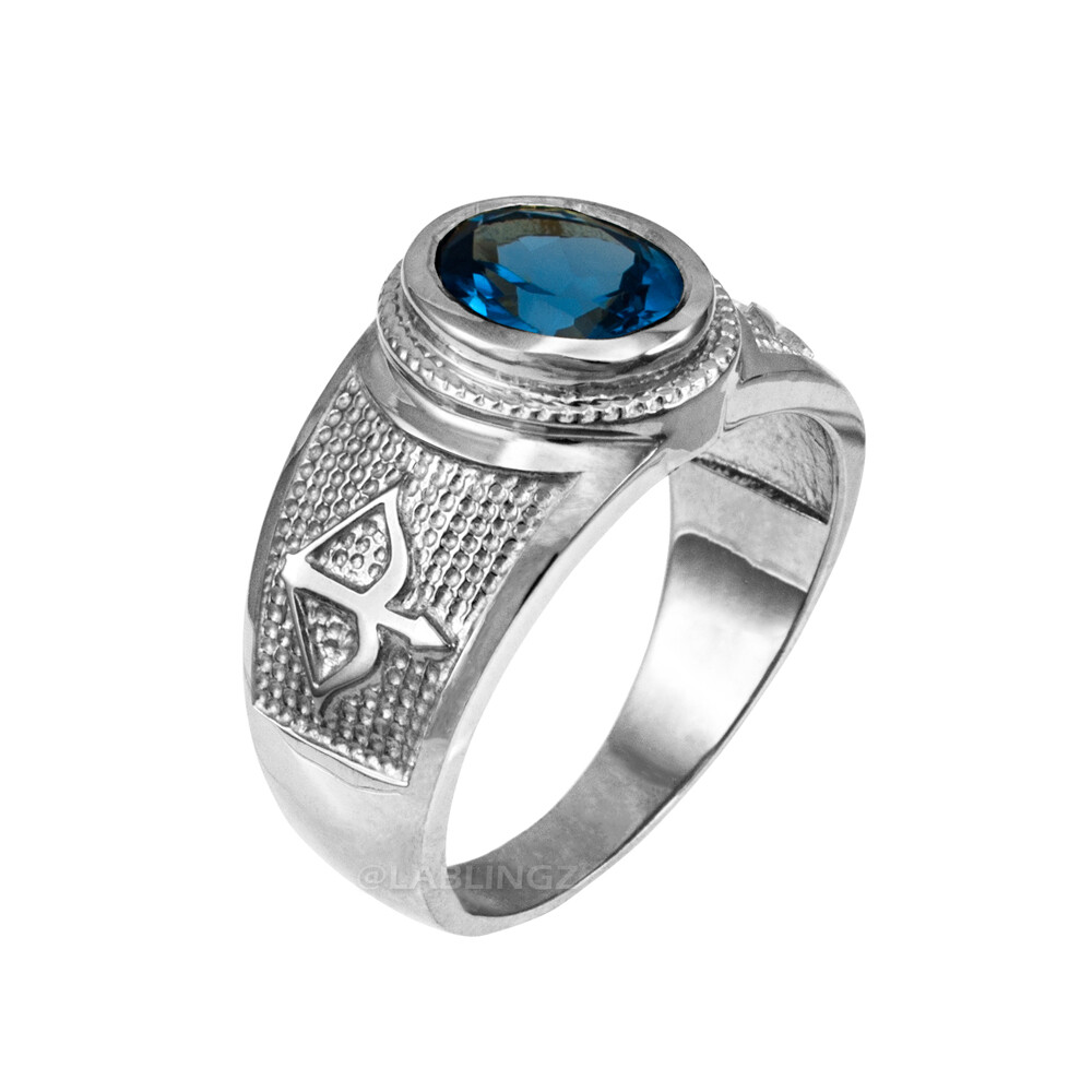Sterling Silver Zodiac Sign Birthstone CZ Ring