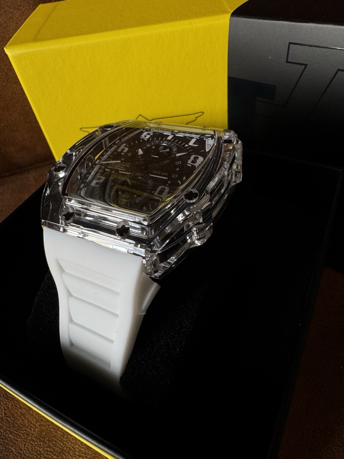 Invicta Racing Cyclone Men’s Watch – 48.5mm, Smoke/White (48719)