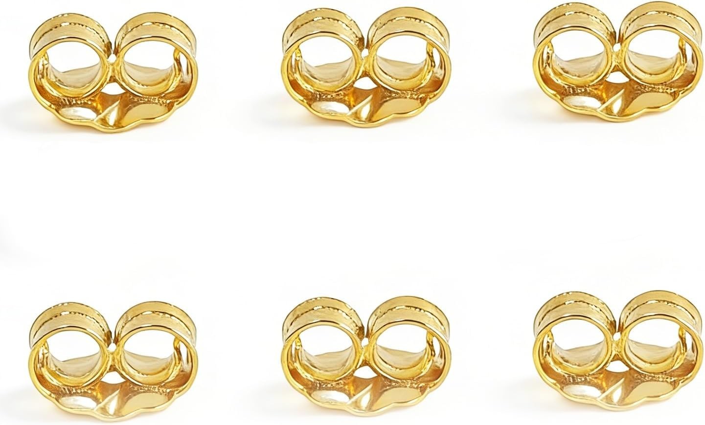 14K Gold Earring Backs for Stud Earrings – Yellow Locking (3 Pairs)