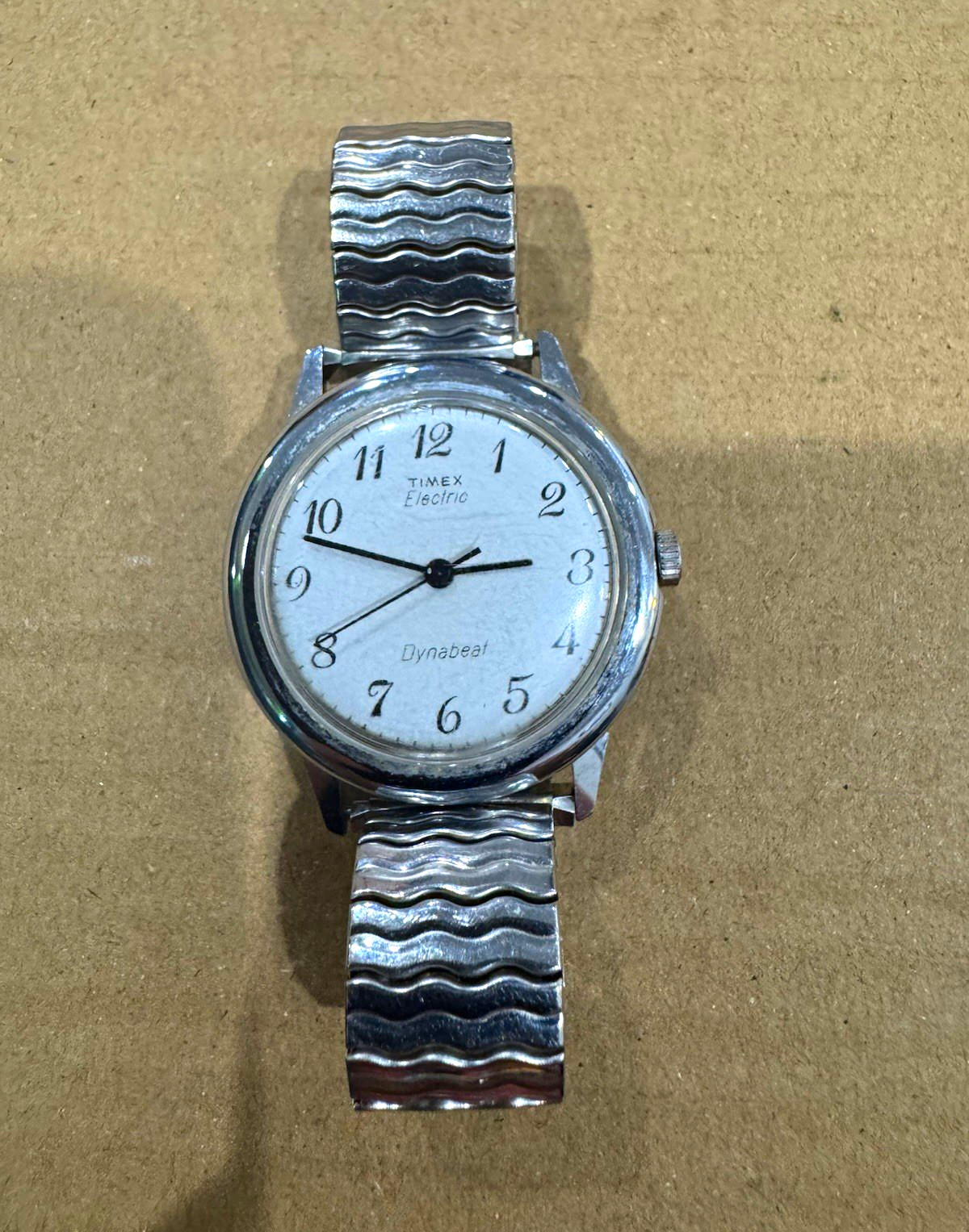 Timex Electric Dynabeat Vintage 60s White Dial SS Bracelet 37mm case