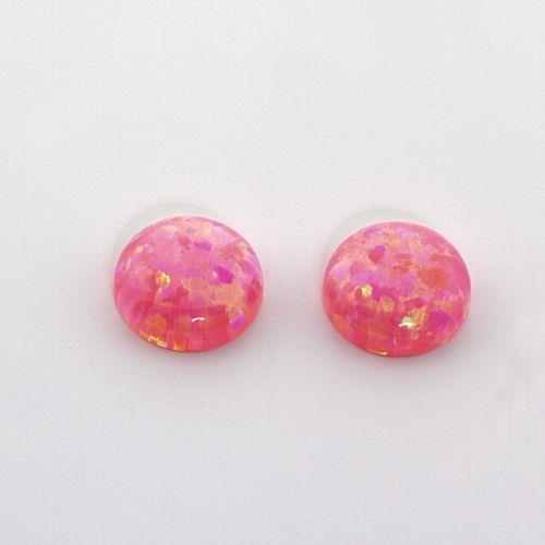 ( 6mm – 10mm) Salmon Pink Lab Created Opal Round Cabochons