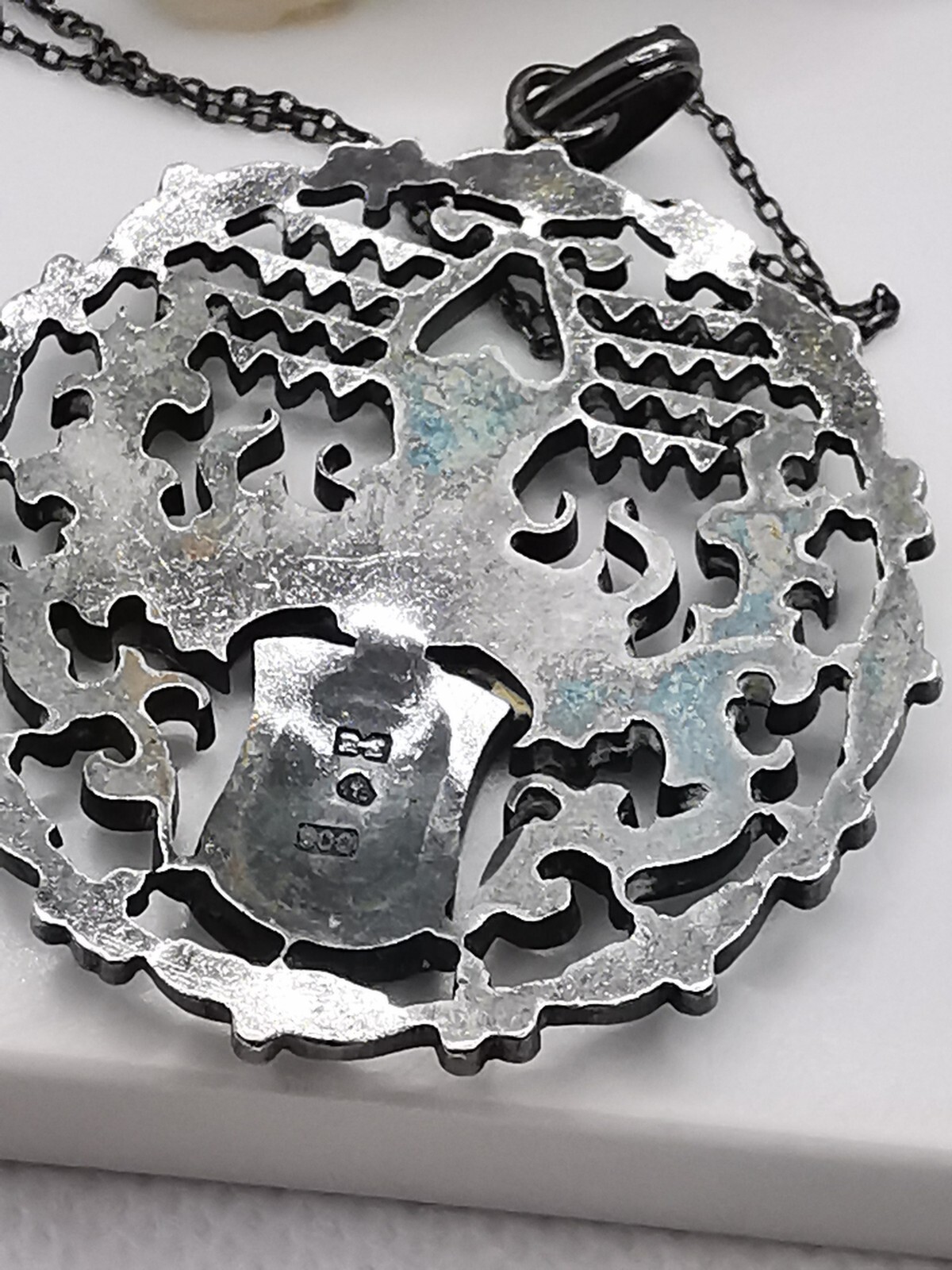 Studatika/pendant coat of arms 900 silver with chain 835 silver 18.1 grams