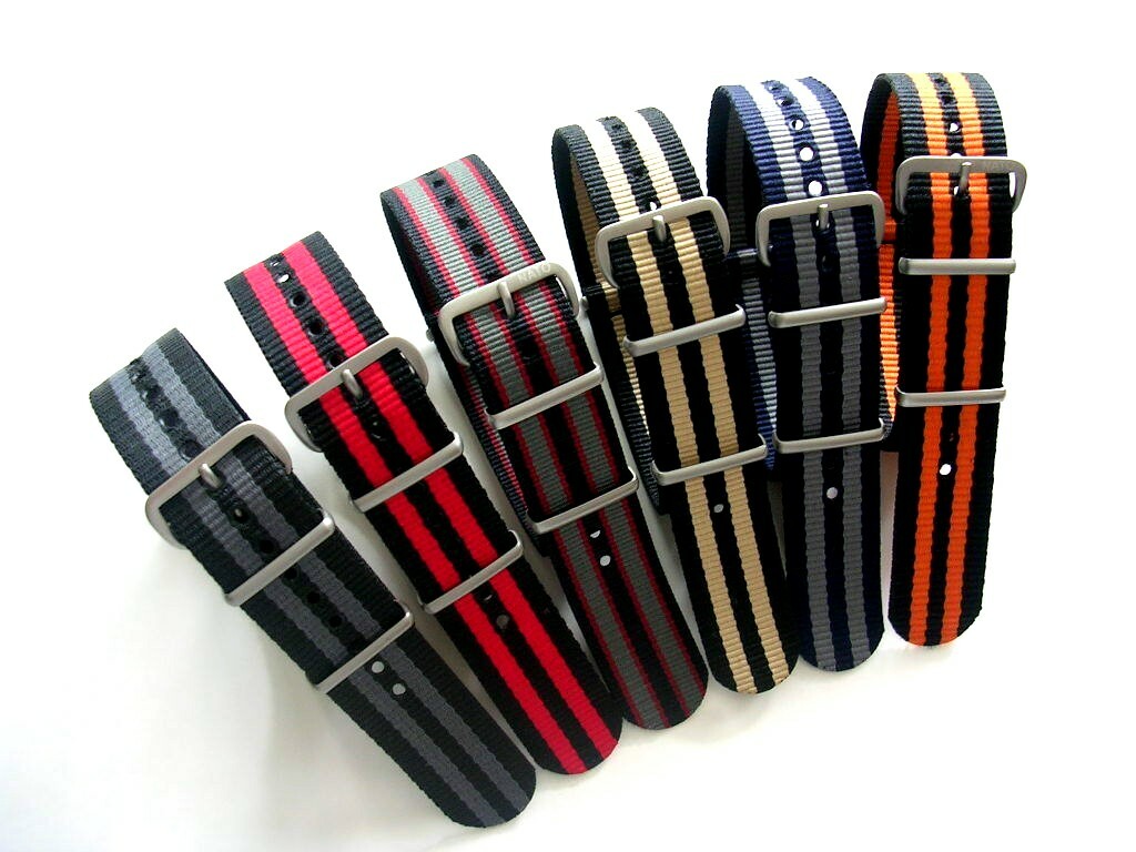 NATO G10 ® Premium Nylon RAF Military watchband strap Bond stripe IW SUISSE USA