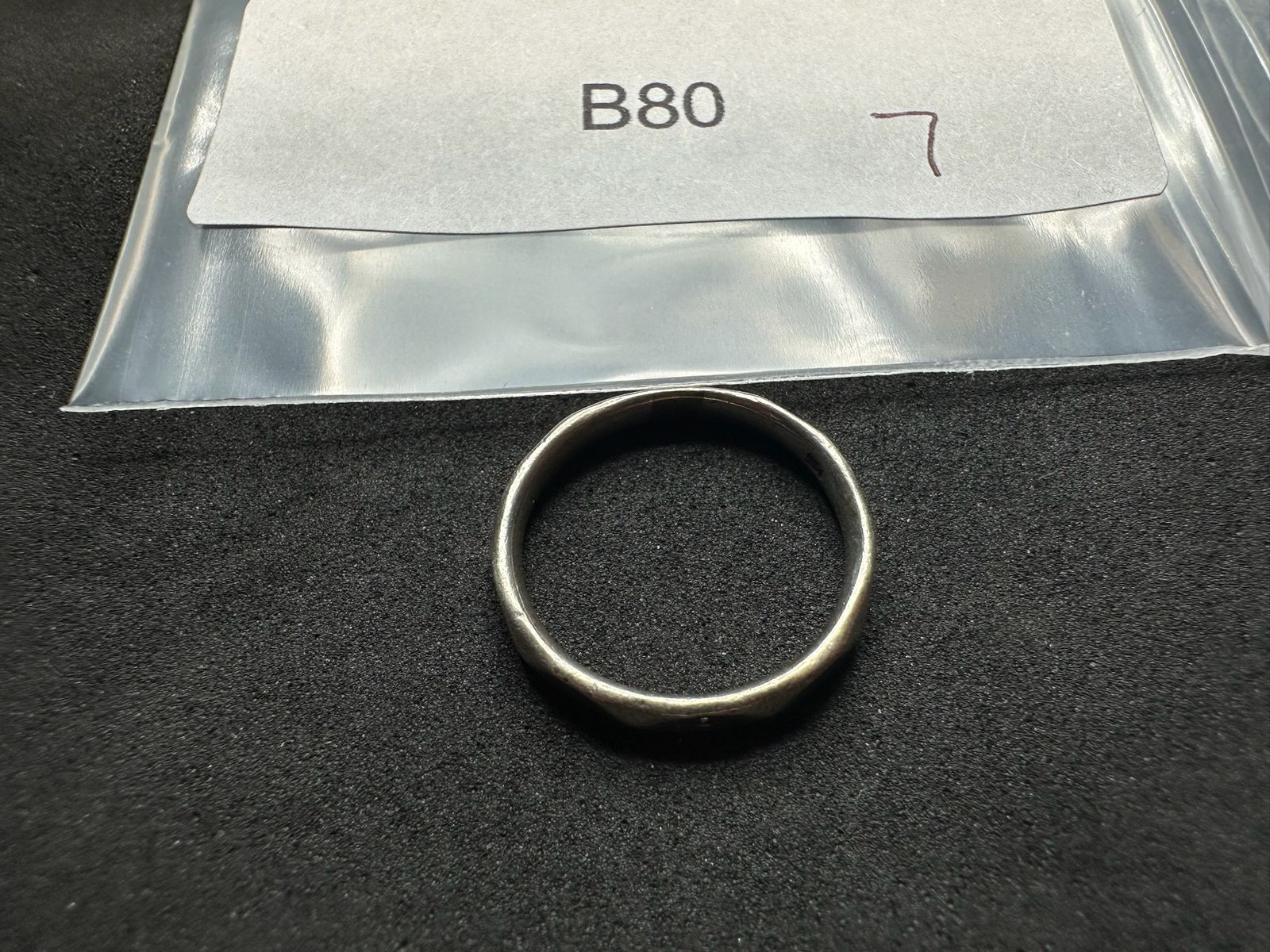 2.18g Vintage Sterling Silver 925 Textured Band Ring Minimalist Size 7 M