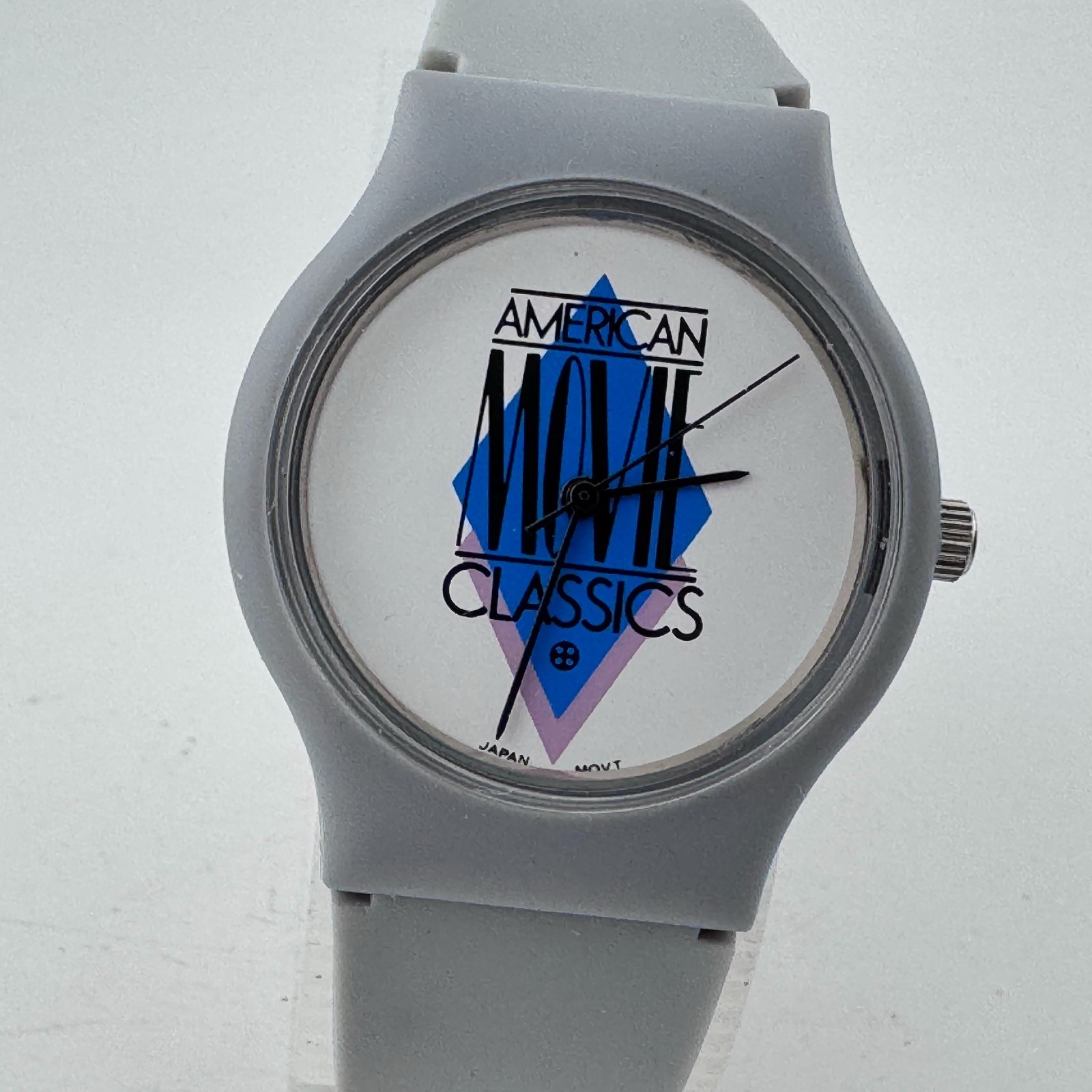 American Movie Channel Quartz Watch Unisex Gray Plastic Japan Analog New Battery