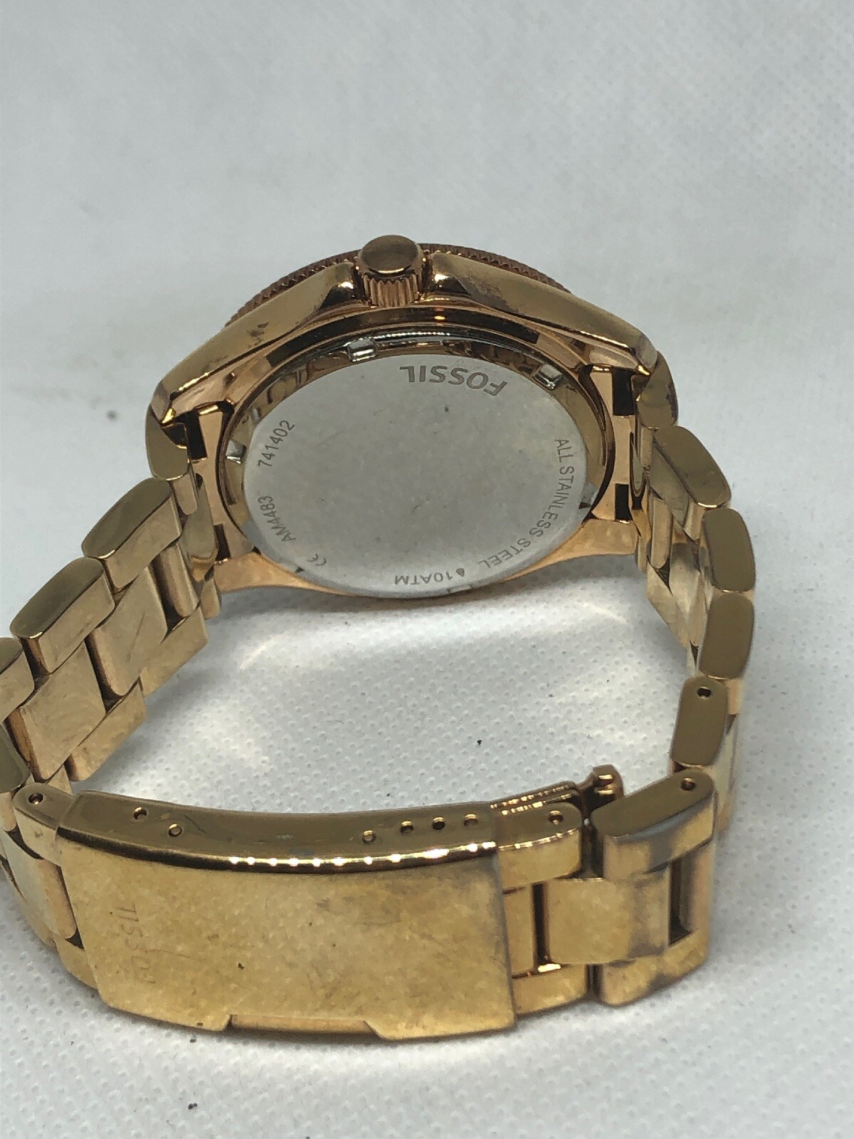 Fossil AM4483 Women’s Stainless Steel Analog Rose Gold Dial Genuine Watch HG55