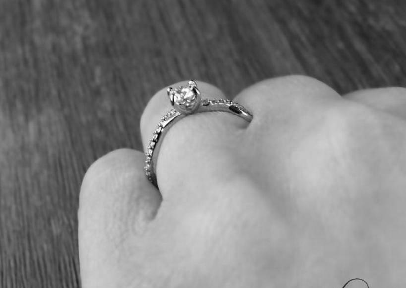 0.70 CT White Round CZ Twisted Engagement Ring In 14K White Gold Finish