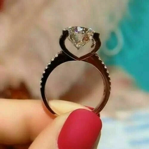 2.30Ct Lab Created Round Diamond Engagement Ring 14K Rose Gold Over
