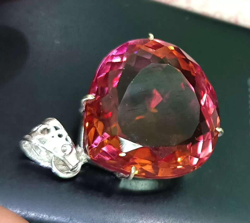 Certified 71 Ct+ Natural Zultanite 7 Color Pendant 925 Silver Loose Gemstone