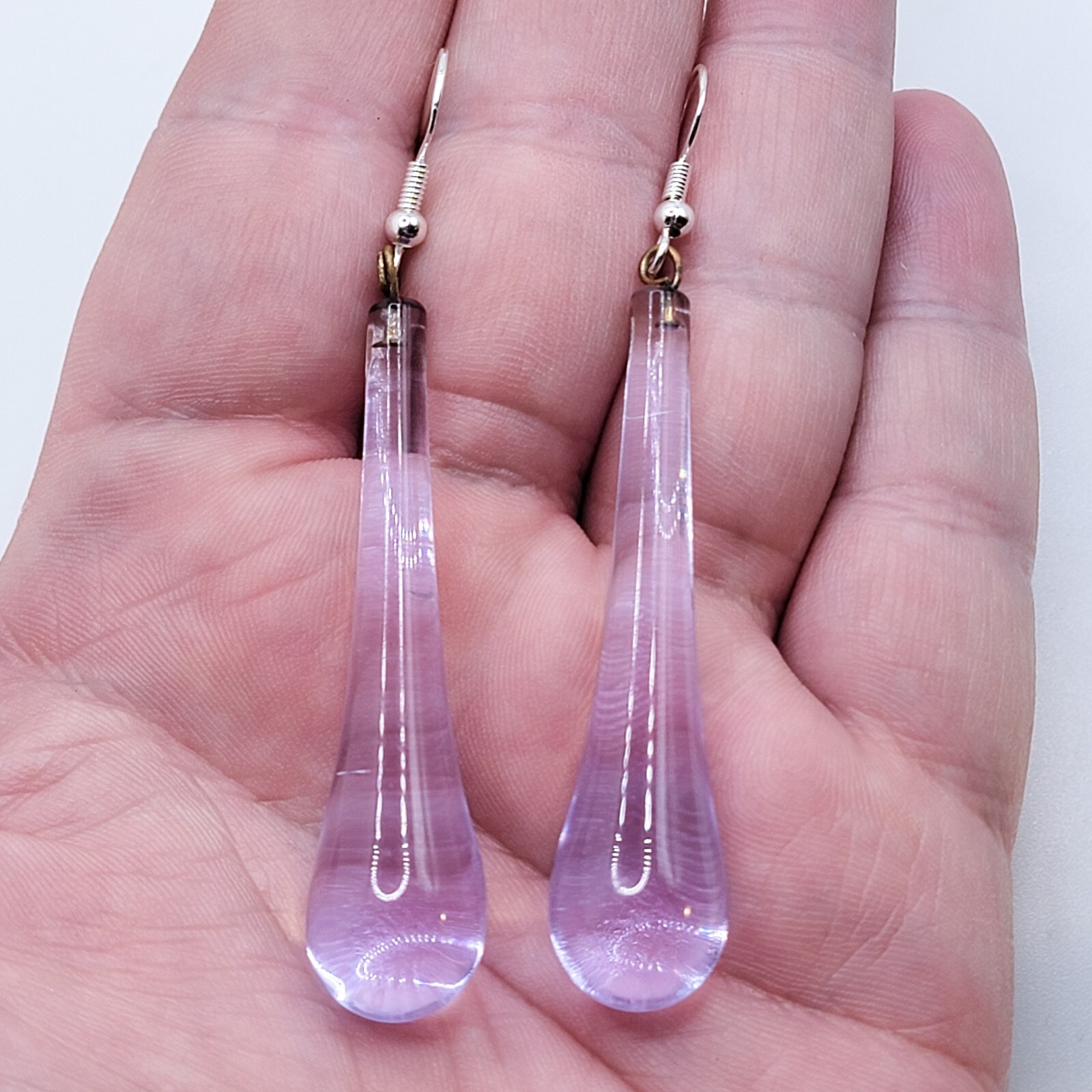 Sterling Neodymium Glass Earrings Alexandrite Glass Murano Glass Drops