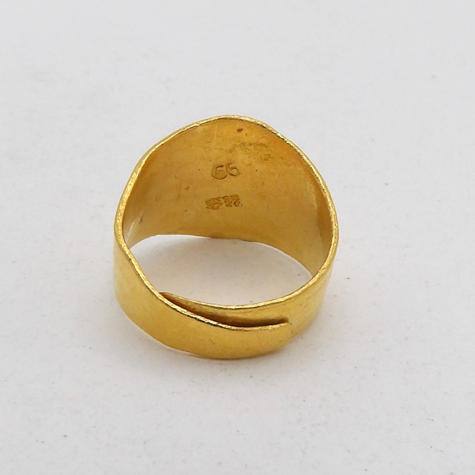 Solid 24k Gold 999 Baby Child Ring Adjusts Size 1 to 6 Cigar Band Setting