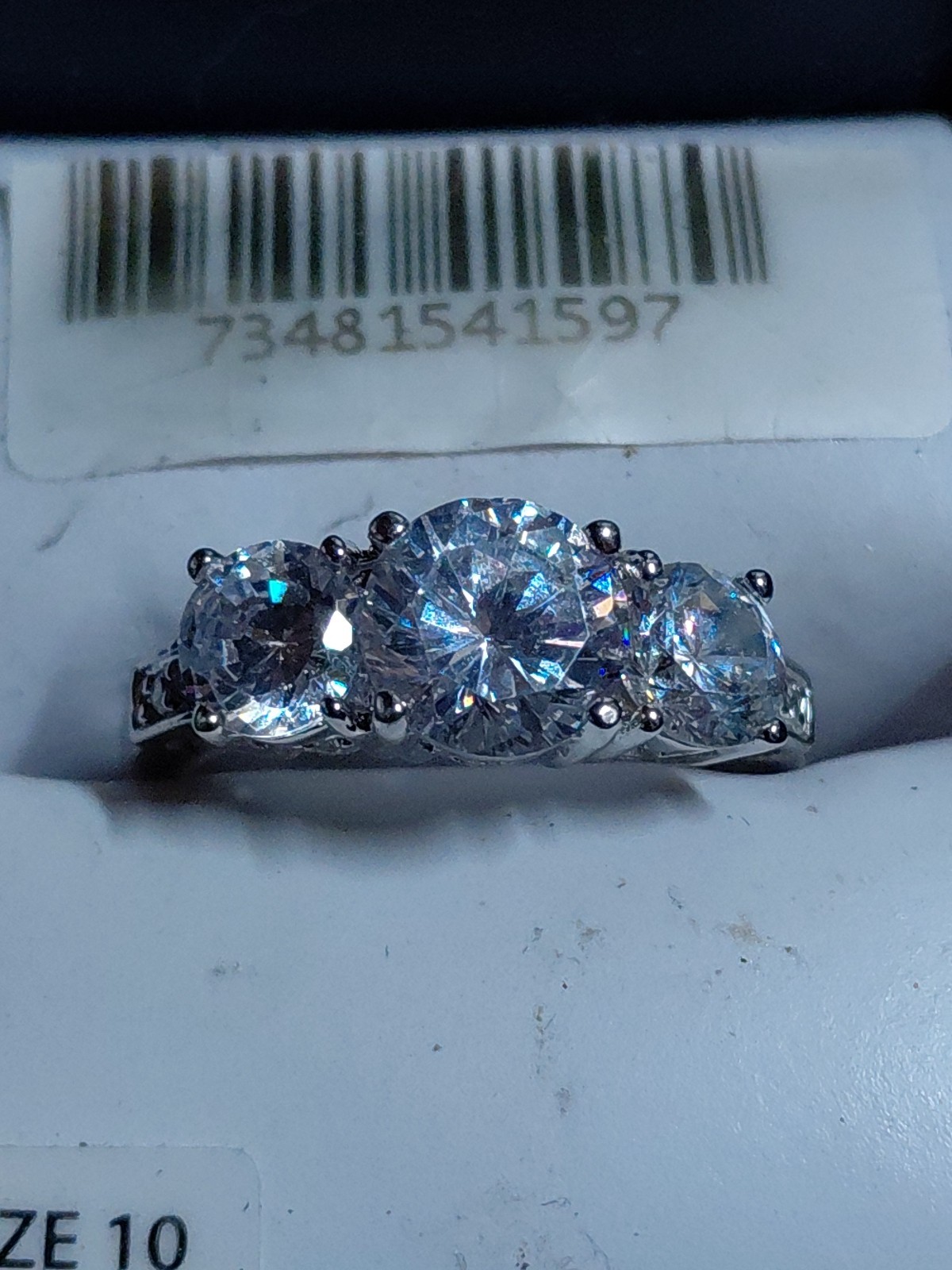 3-stone Cz ring size 8.75