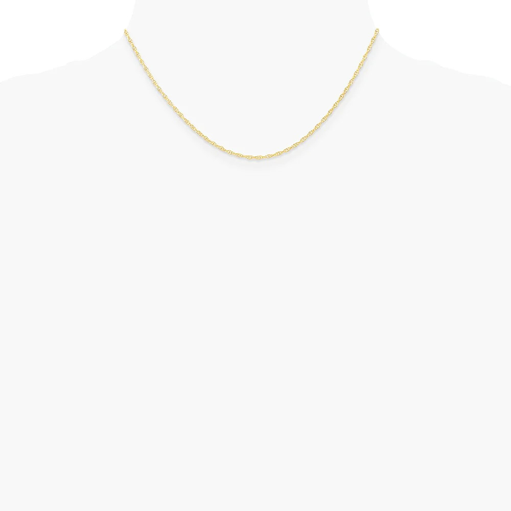 14K Yellow Gold 1.35mm Carded Cable Rope Chain Necklace 16″-24″