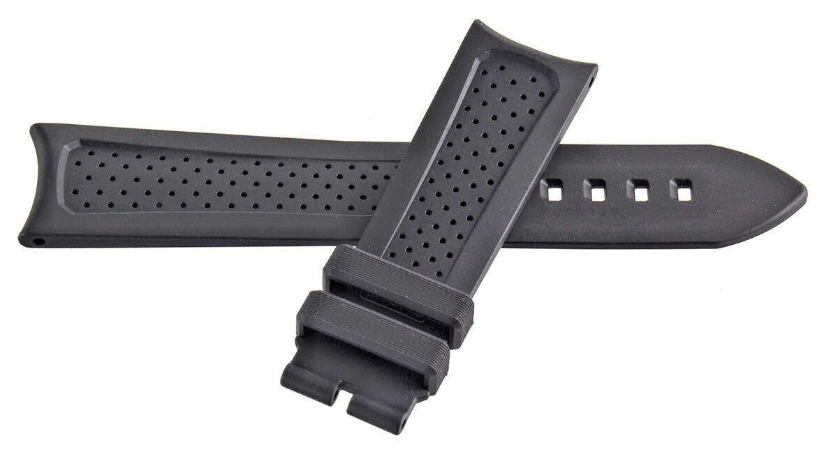 H Moser & Cie 22mm x 20mm Black Rubber Watch Band Strap