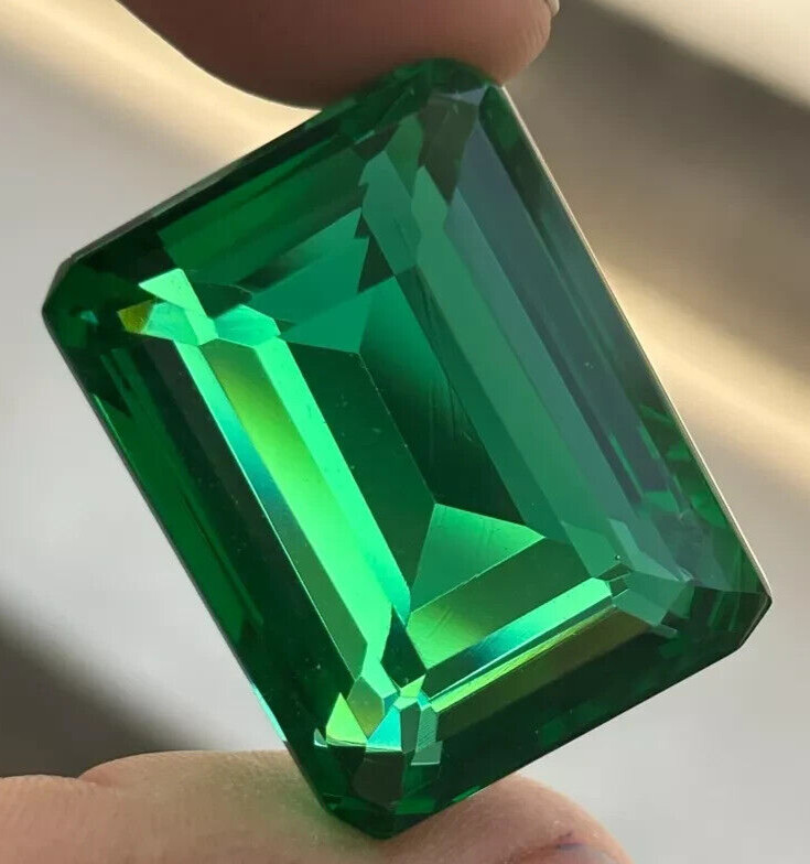 AAA+ Natural Green Emerald Colombia 7.40 Ct. Emerald Cut Loose Gemstone Gift