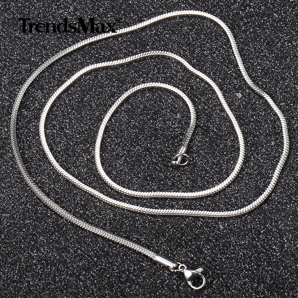 0.9-2mm Silver/Gold Plated Stainless Steel Herringbone Snake Chain Necklace 22″