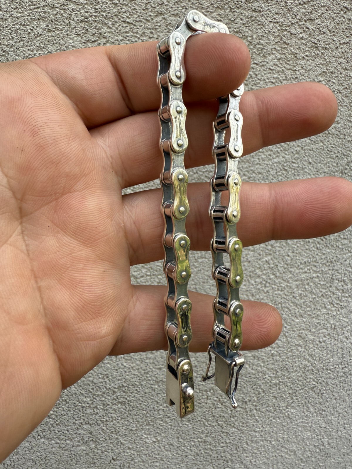 Bicycle Link Bracelet Real 925 Silver Oxidized Handmade 9mm Bike Motorcycle