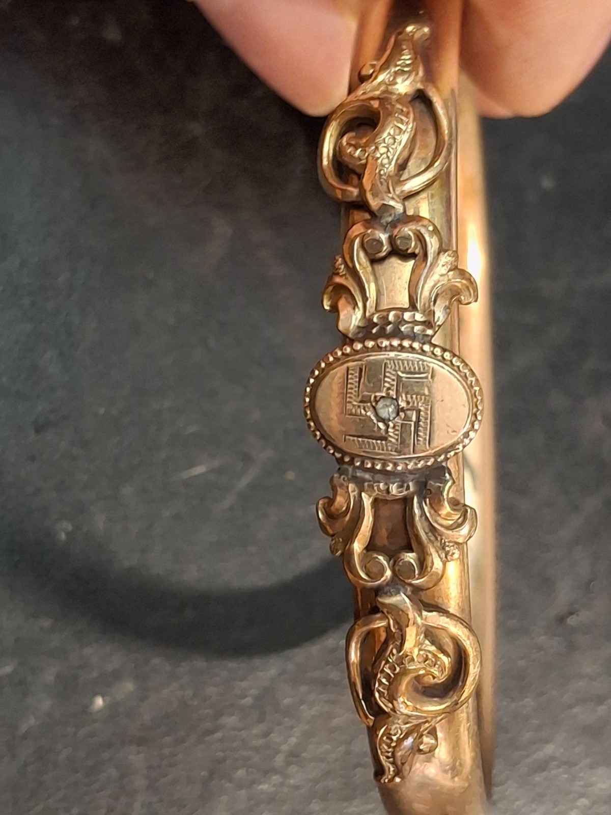 Antique Art Nouveau S.O.Bigney & Co Bangle Bracelet Signed