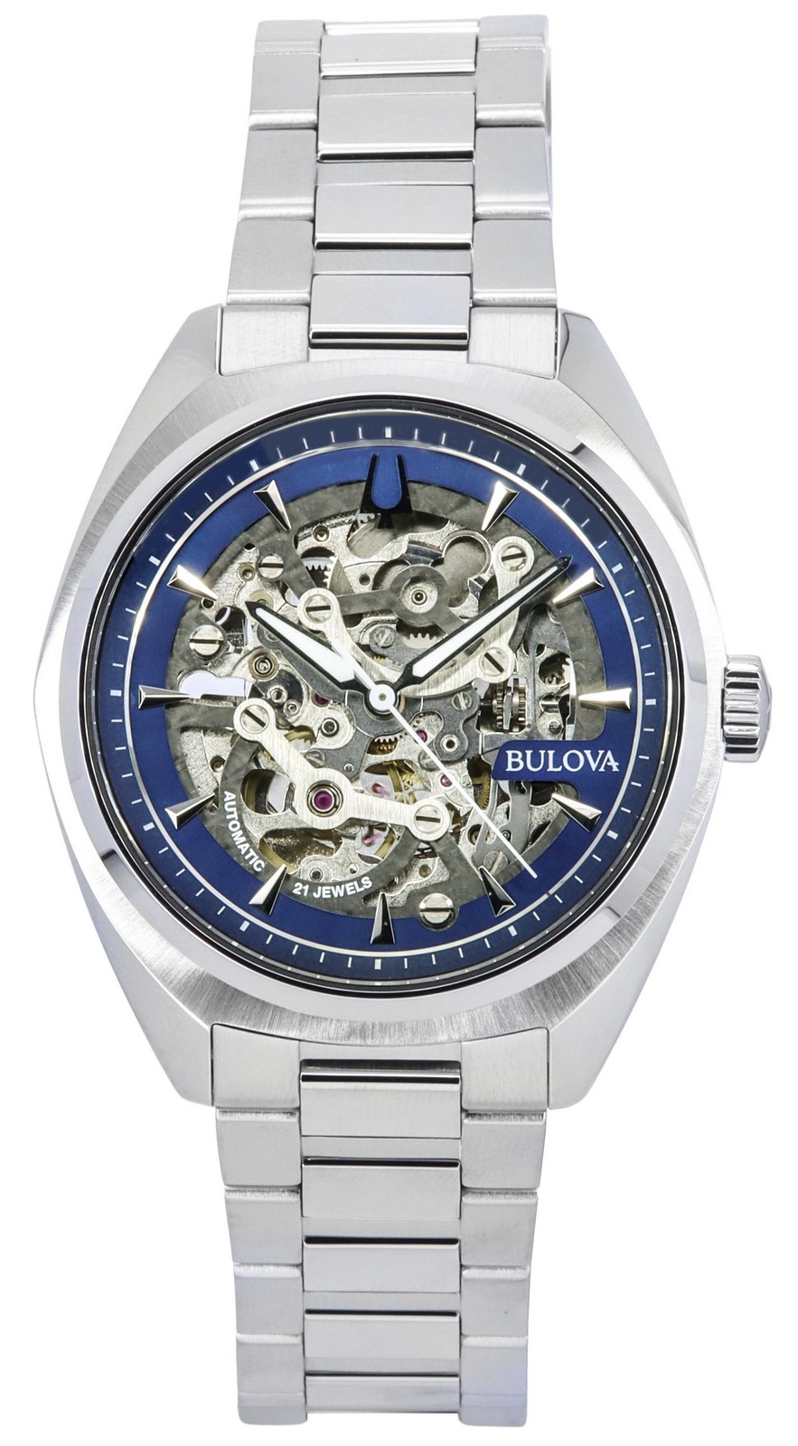 Bulova Classic Surveyor Stainless Steel Skeleton Dial 96A292 100M Mens Watch