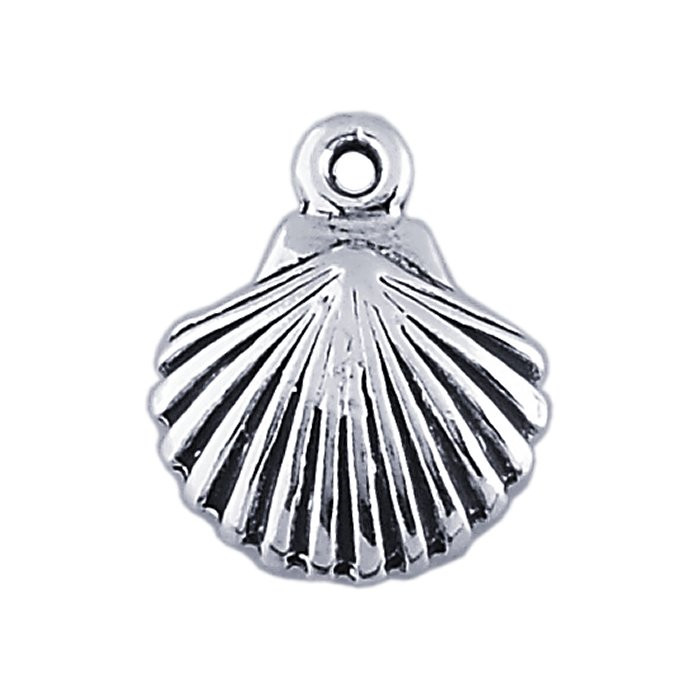 Sterling Silver Seashell Charm 12mm x 8.7mm