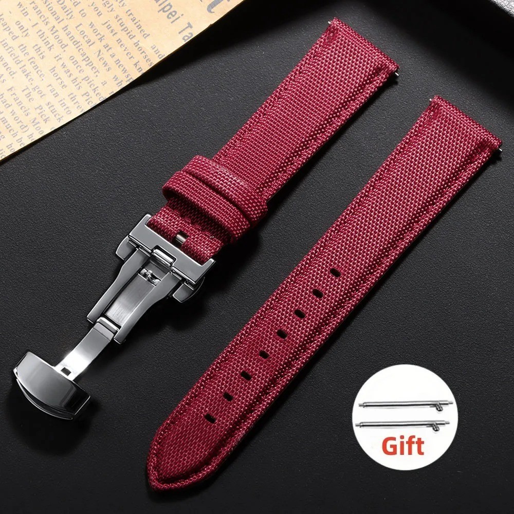Quick Release Watch Strap 20mm 22mm Waterproof Nylon Strap Butterfly Clasp