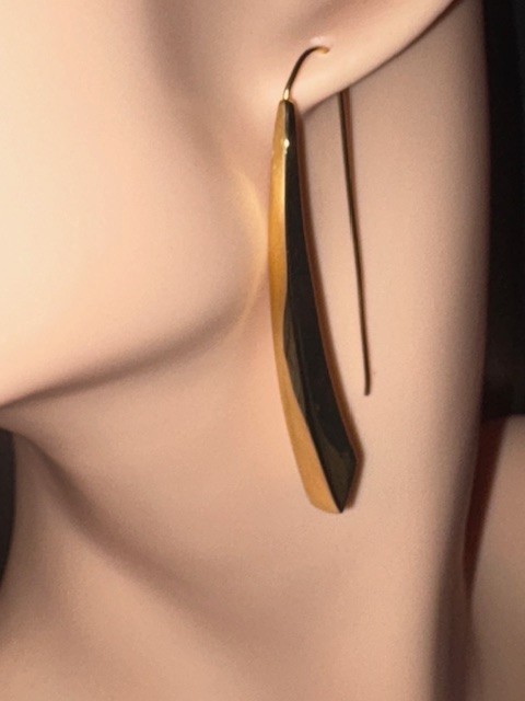 NIB 18K Threader Earrings Arte D’ Oro 2.75″ long (6 cm) 4.5 Grams