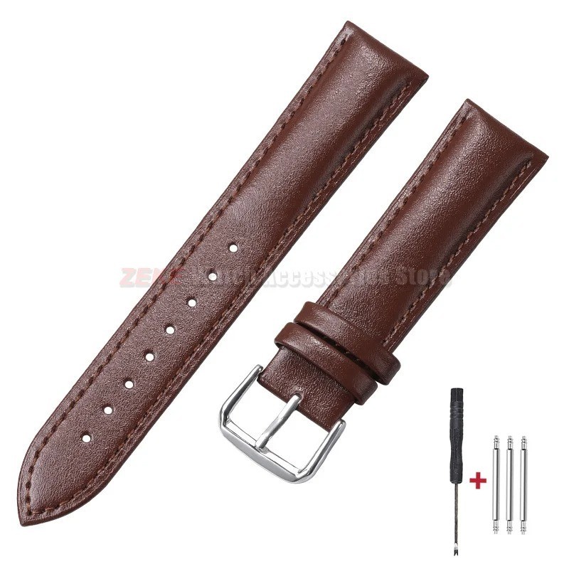16mm 18mm 20mm 22mm 24mm Genuine Leather Wristband Watch Strap Band Bracelet