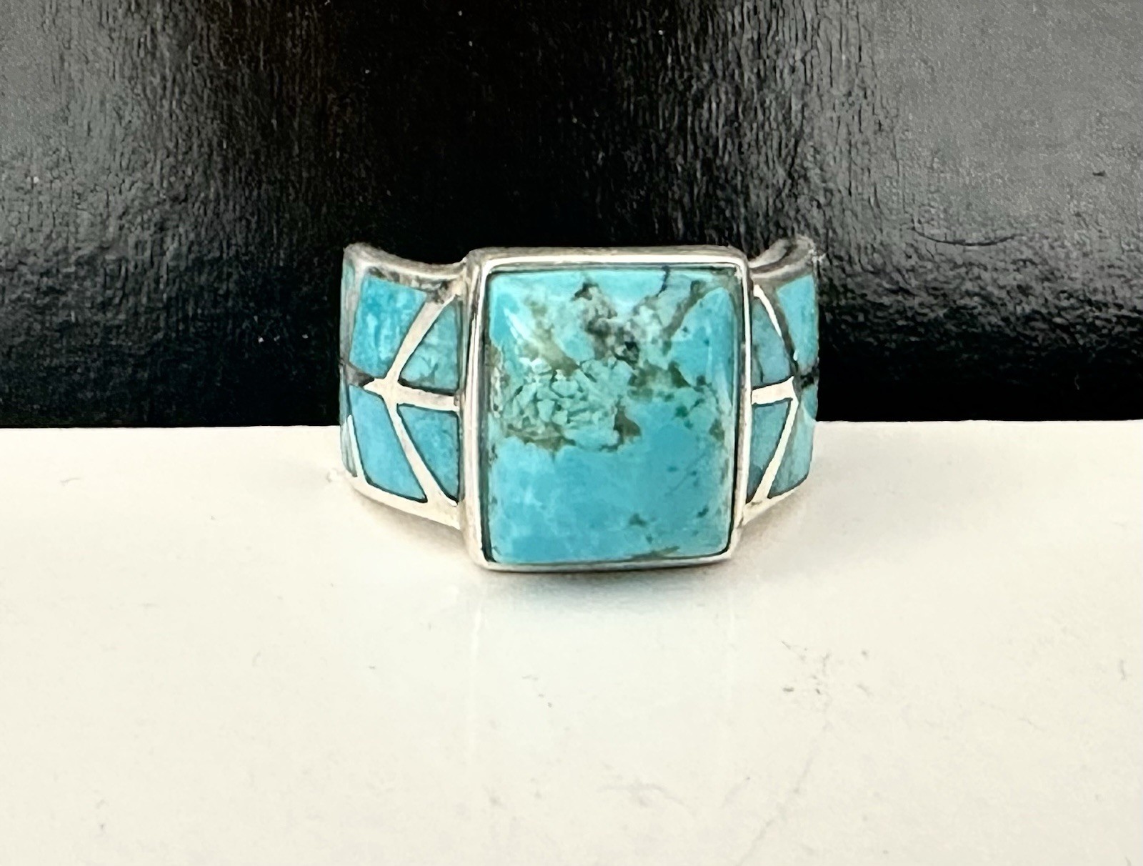 Southwest STYLE Turquoise Ring Sterling Silver 925 Signed Designer