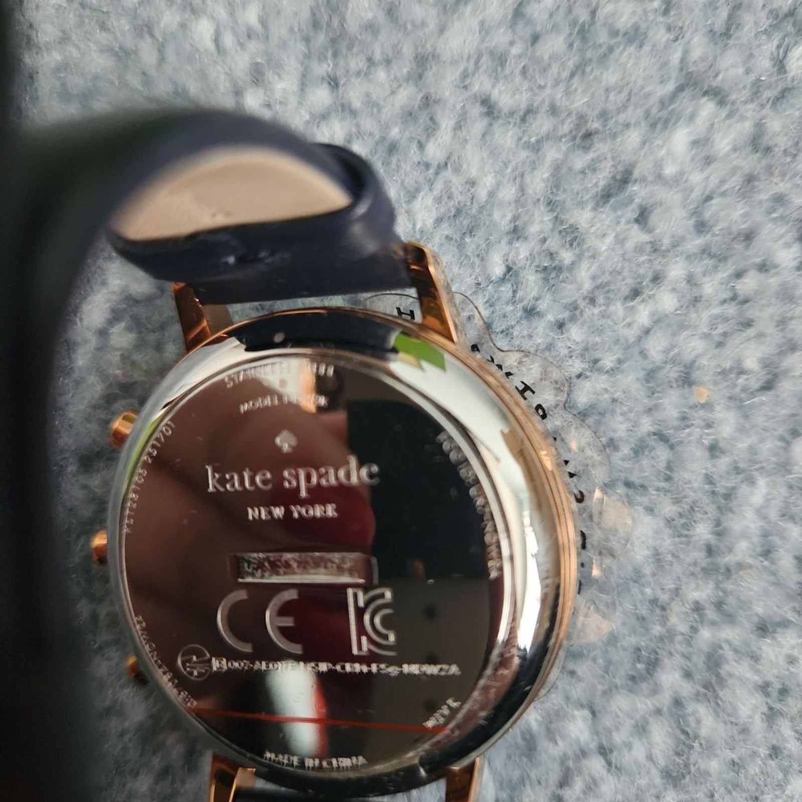 NWT Kate Spade Hybrid Smartwatch Rose Gold And Blue Leather Strap