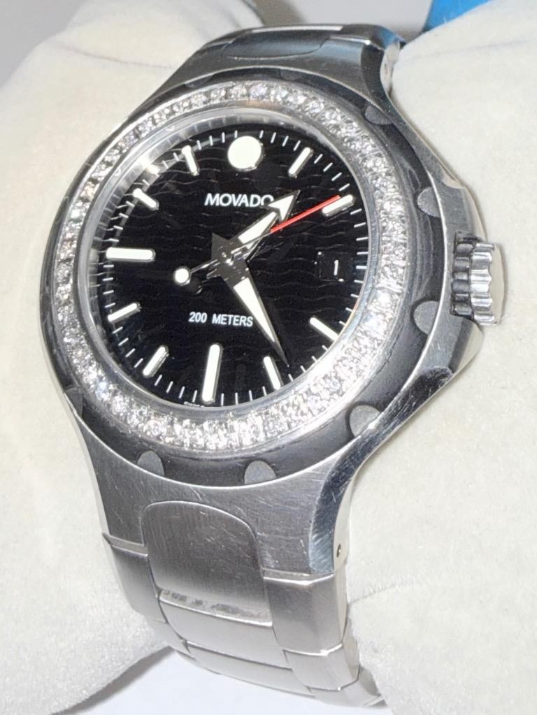 MOVADO MEN’S 45MM SERIES 800 LAB GROWN DIAMOND QUARTZ WATCH