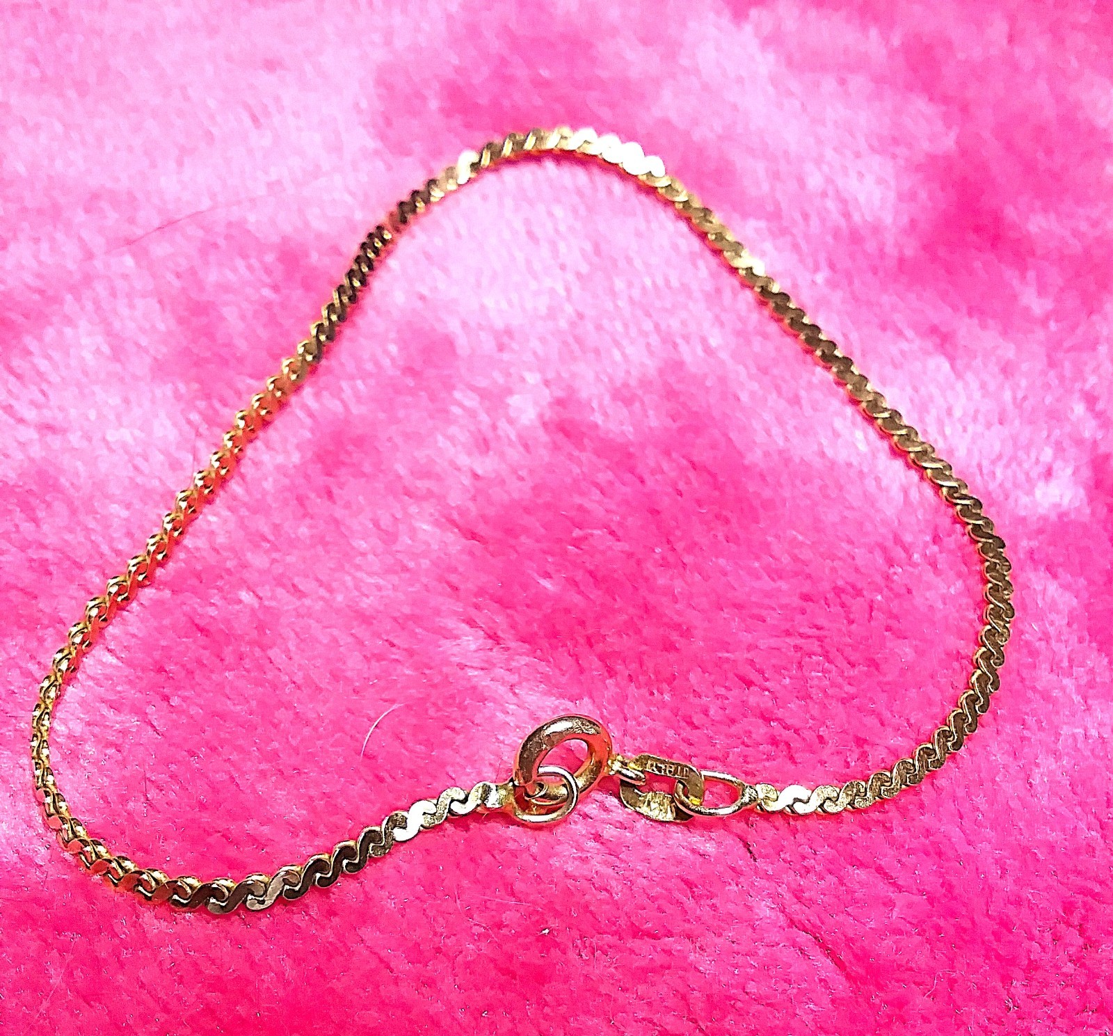 Solid 14k Yellow Gold Serpentine Snake S Chain Bracelet 7.5″ 2mm 2.2g Italy