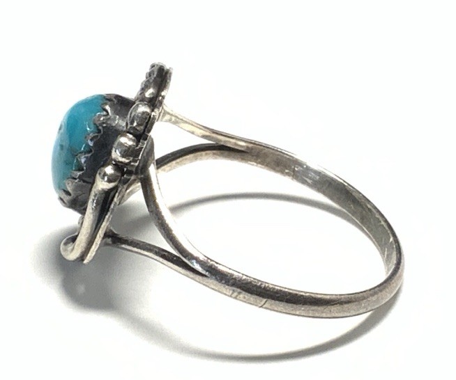 Old Pawn Sterling Silver 925 Turquoise Ring Size LY15
