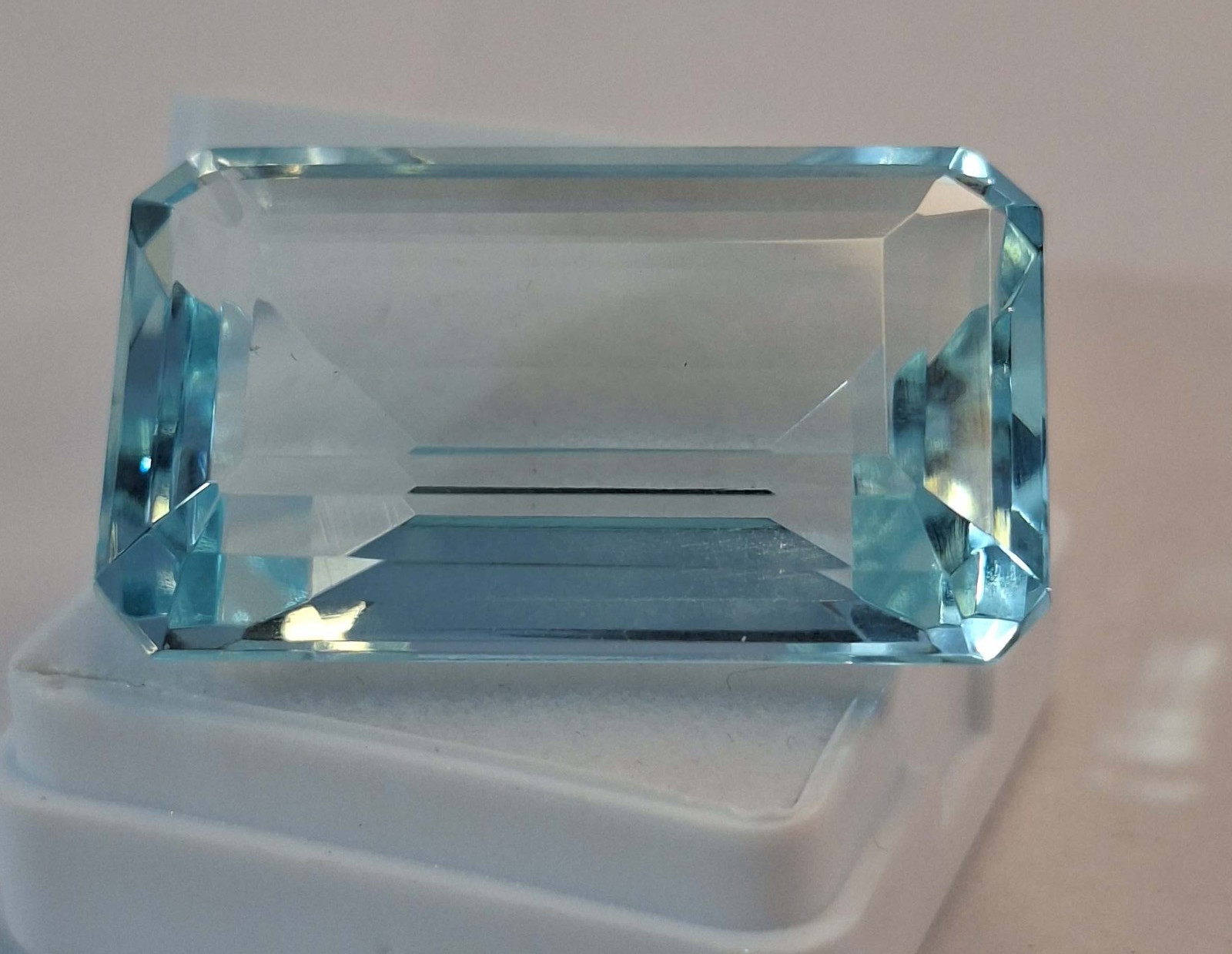Aqua Blue Topaz Emerald Cut Natural 47-49 Ct Certified Loose Gemstone RK623