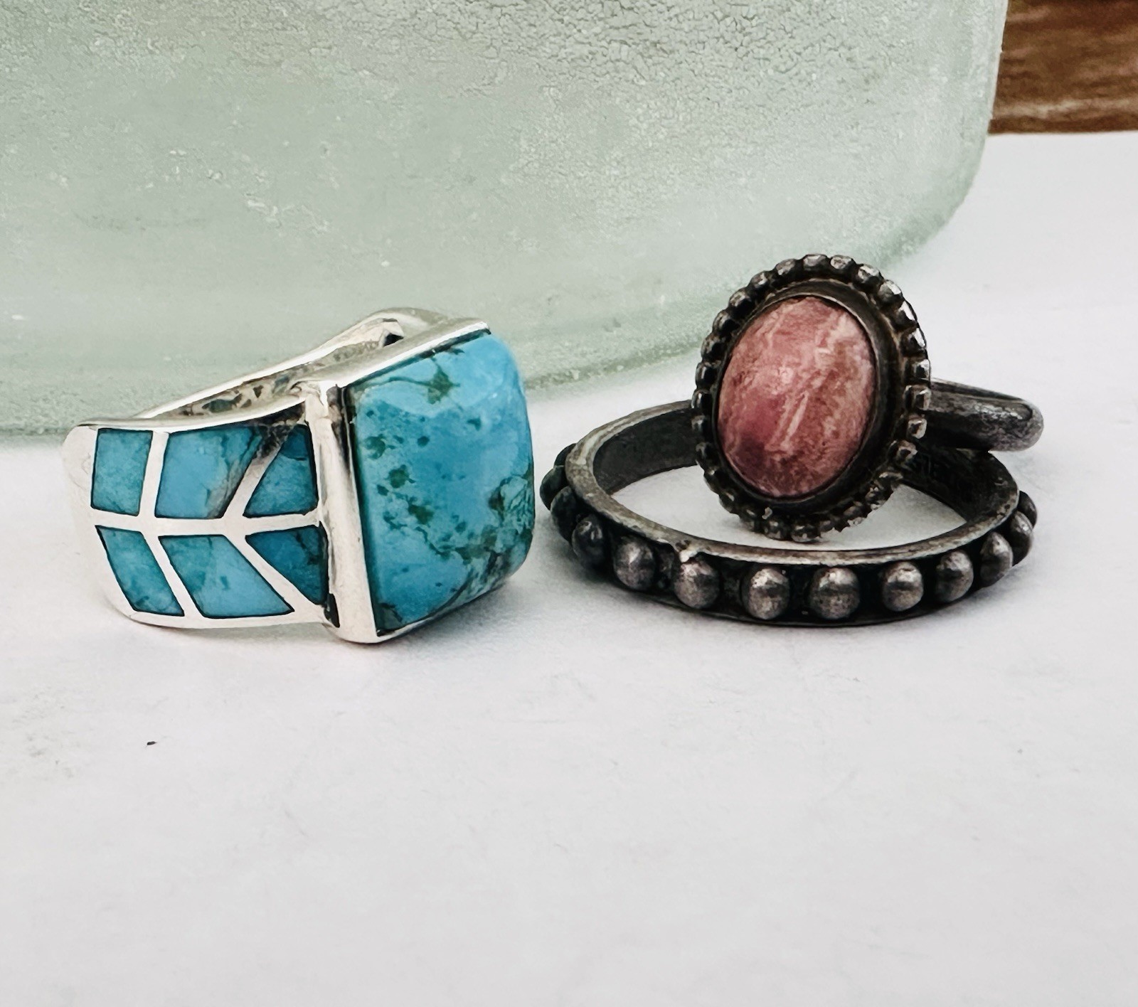 Southwest STYLE Turquoise Ring Sterling Silver 925 Signed Designer