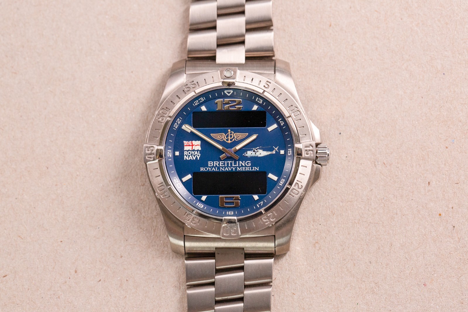BREITLING Aerospace ROYAL NAVY MERLIN Helicopter – Military Limited Edition NOS