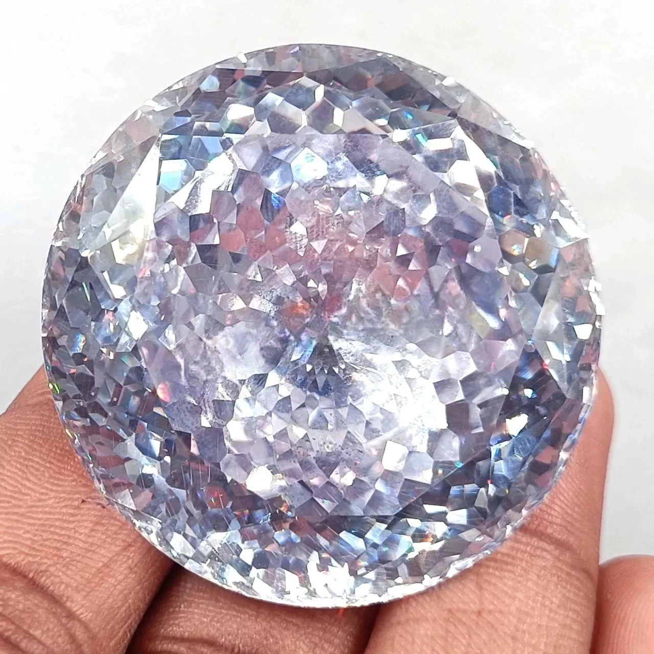 500 Ct+ Natural Certified Round Cut Cambodian White Zircon Loose Gemstone