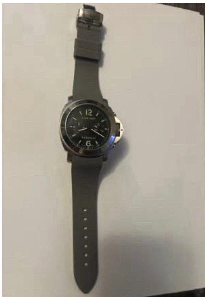 Panerai Luminor 44mm Automatic Black Dial Gray Rubber Strap 300m Men’s