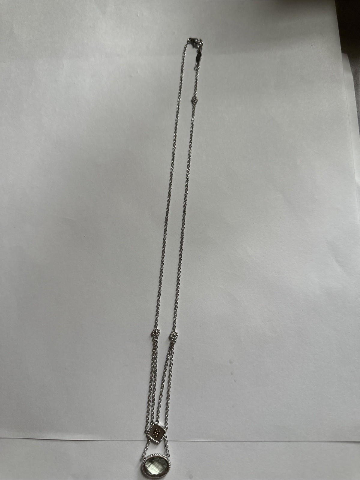 Gabriel & Co 18K & 925 Stone Necklace 18”