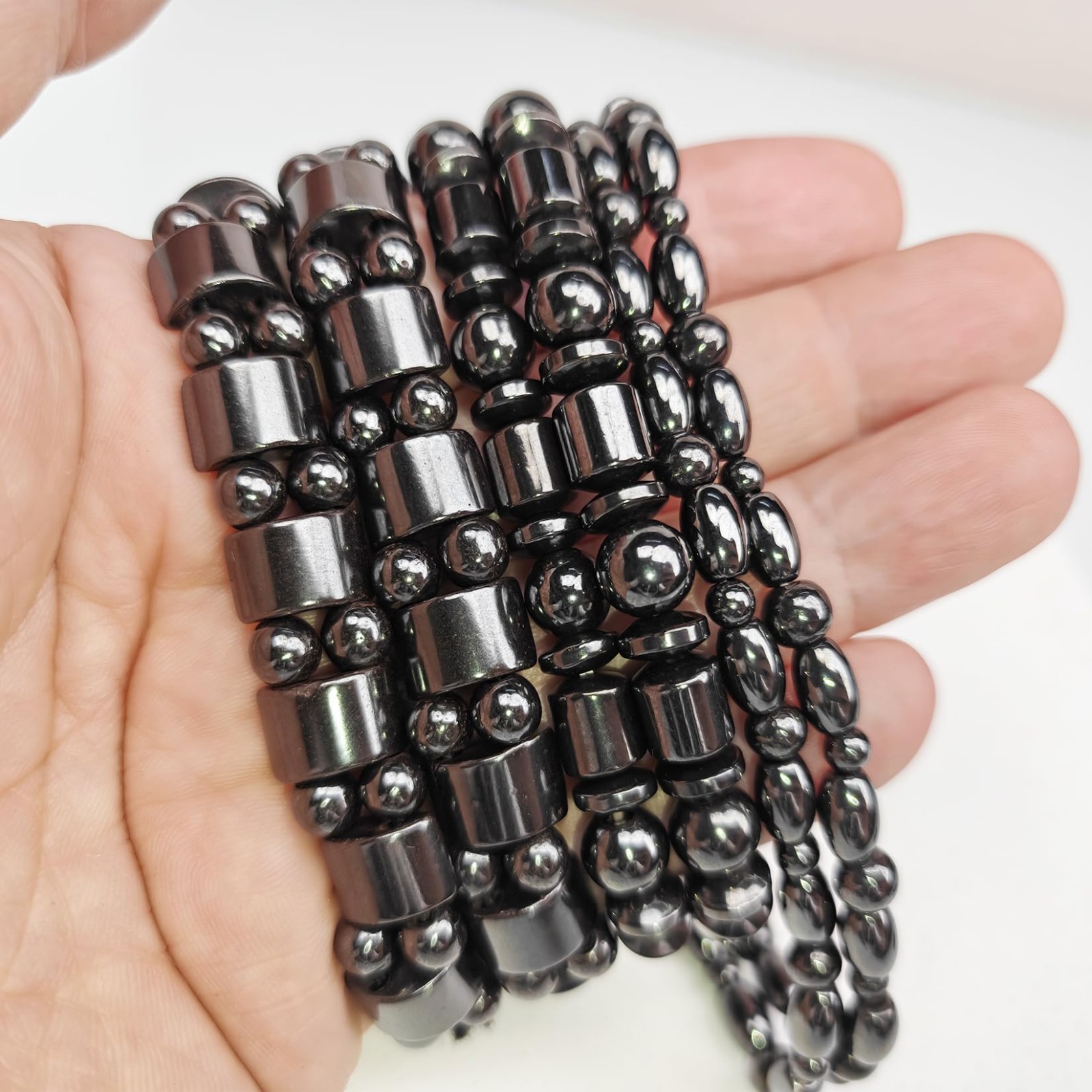 Hematite Magnetic Therapy Bracelets & Anklets Set – Health Benefits, 4 Pcs